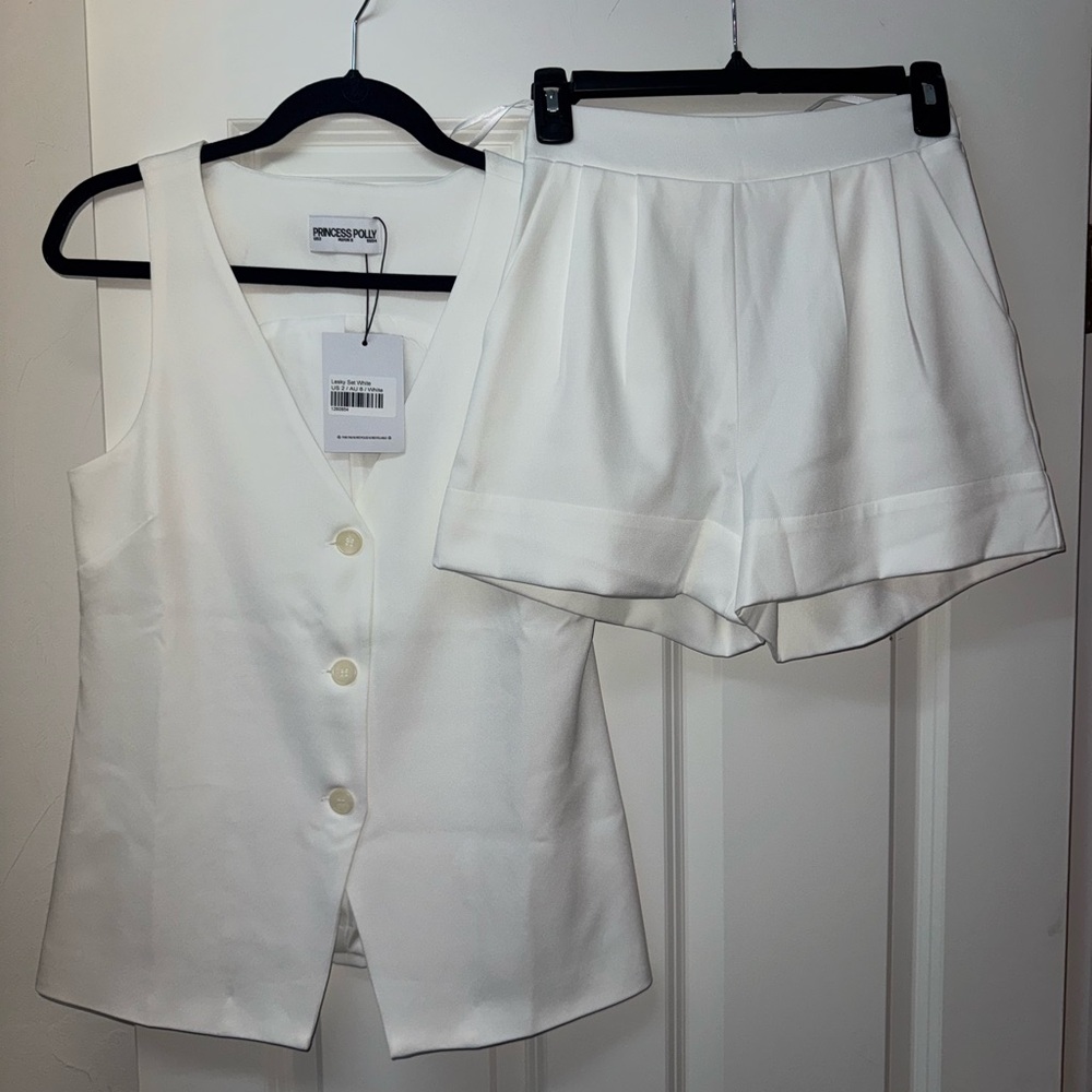 Princess Polly Cream Button-Down Blouse